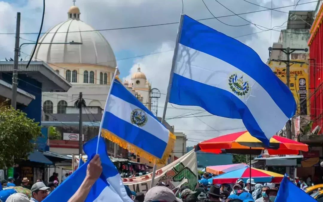 Protesting repression in El Salvador.